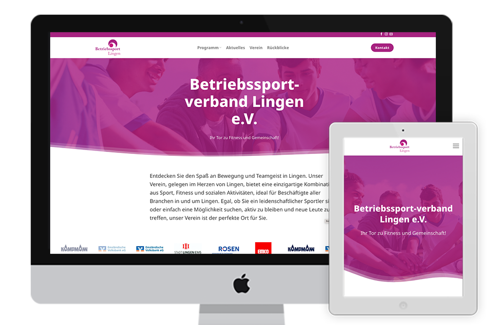 Webseiten Entwicklung für Betriebssport Lingen e.V.