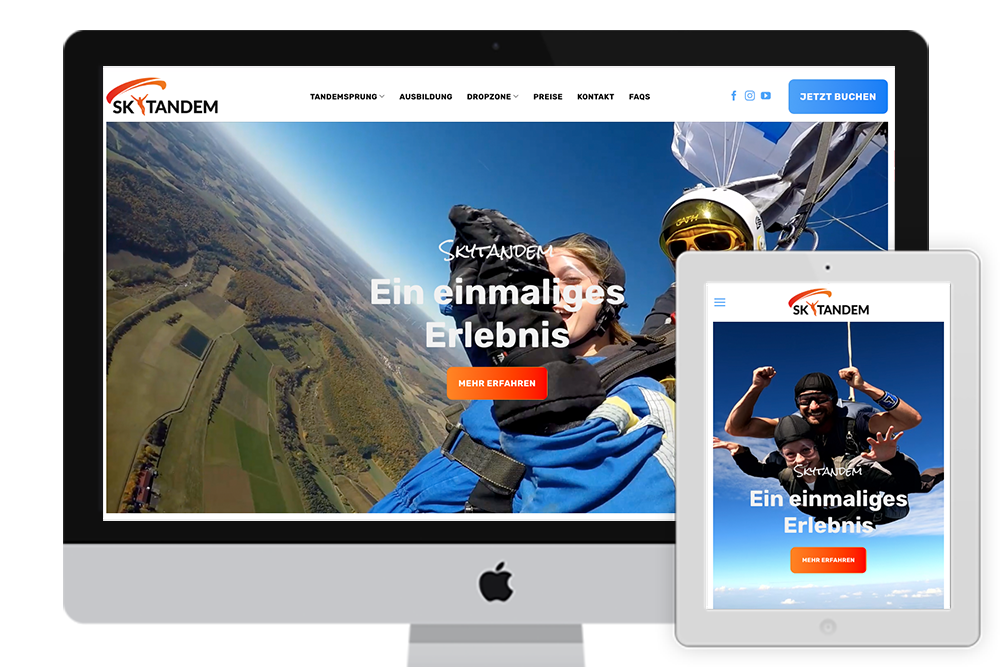 Skytandem Tandemsprung Website Redesign